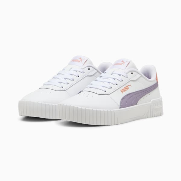 Baskets Carina 2.0 Enfant et Adolescent, PUMA White-Pale Plum-Deeva Peach, extralarge